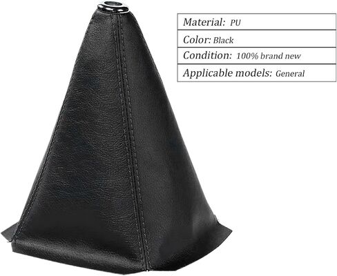 Car Shift Boot Cover, PU Leather Manual Automatic Vehicle Shifter Lever Knob Dust Protector, Dustproof Gear Shift Protection Sleeve Gaiter, Universal Automotive Accessories(Black Line) in Saudi Arabia