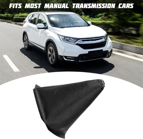 Car Shift Boot Cover, PU Leather Manual Automatic Vehicle Shifter Lever Knob Dust Protector, Dustproof Gear Shift Protection Sleeve Gaiter, Universal Automotive Accessories(Black Line) in Saudi Arabia