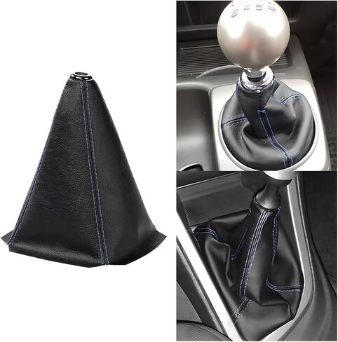 Car Shift Boot Cover, PU Leather Manual Automatic Vehicle Shifter Lever Knob Dust Protector, Dustproof Gear Shift Protection Sleeve Gaiter, Universal Automotive Accessories(Black Line) in Saudi Arabia