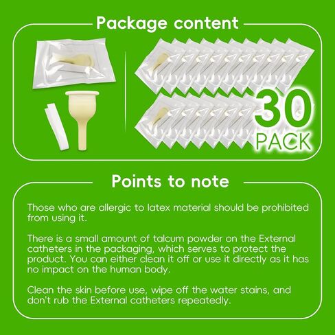 20PCS Condom Catheter for Elderly Men Age 80,External Catheters for Men,Latex Catheter Supplies,Individually Wrapped Skin-Friendly with Fixer Rubber,for Male Inconvnient Home Use(20PCS/1.18inch/30mm) in Kuwait