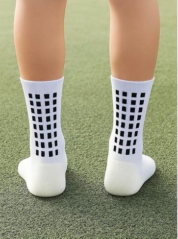 Anti-Slip Grip Socks – 4 Pairs for Men and Women, Cushioned Cotton Athletic Socks for Soccer, Gym, Pilates, Yoga – Breathable, Non-Slip Bottom, One Size (Men 8-12, Women 9-13) in Saudi Arabia