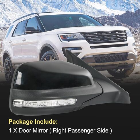 Door Mirror Right Passenger Side Replacement For Ford Explorer 2012-2019, Replace FO1321554 Black 7Pins in Saudi Arabia