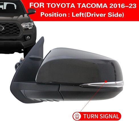 Marretoo Letf Driver View Side View Pription Presentive for Toyota Tacoma 2016-2023 Accessories 8 Pins Dinated Trans Compans Light Power Glass مع مراقبة البقعة العمياء (BSM) TO1320350 ، 8794004240 LH in Kuwait