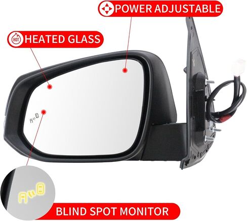 Marretoo Letf Driver View Side View Pription Presentive for Toyota Tacoma 2016-2023 Accessories 8 Pins Dinated Trans Compans Light Power Glass مع مراقبة البقعة العمياء (BSM) TO1320350 ، 8794004240 LH in Kuwait