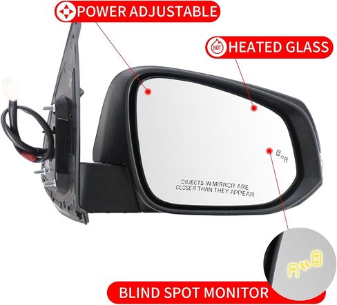Marretoo Letf Driver View Side View Pription Presentive for Toyota Tacoma 2016-2023 Accessories 8 Pins Dinated Trans Compans Light Power Glass مع مراقبة البقعة العمياء (BSM) TO1320350 ، 8794004240 LH in Kuwait