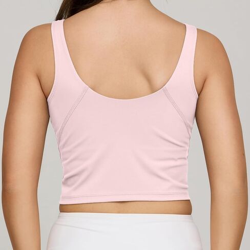 2 Pack Sports Bras for Women Medium Support No Lontwire Longline Prockout Tops for Womens Tops مع حشو قابل للإزالة in Kuwait