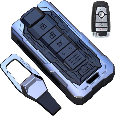 Key Fob Cover for Ford, for Ford Heavy Metal Key Fob Cover Case, for Explorer Bronco Escape Edge Expedition Mustang F150 Fusion Ranger Lincoln Premium Key Case Remote Key Holder (Black) in Saudi Arabia