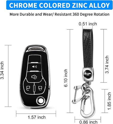 QBUC for Ford Key Fob Cover Soft TPU for Ford Fusion Key FOB fOR 2021-2022 for Ford Bronco Flip Remote Key FOB in Kuwait