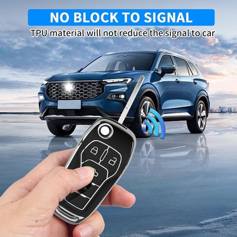 QBUC for Ford Key Fob Cover Soft TPU for Ford Fusion Key FOB fOR 2021-2022 for Ford Bronco Flip Remote Key FOB in Kuwait
