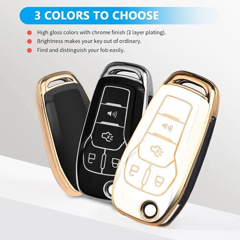 QBUC for Ford Key Fob Cover Soft TPU for Ford Fusion Key FOB fOR 2021-2022 for Ford Bronco Flip Remote Key FOB in Kuwait