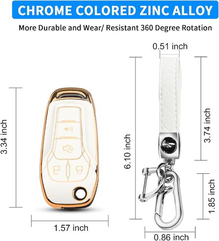QBUC for Ford Key Fob Cover Soft TPU for Ford Fusion Key FOB fOR 2021-2022 for Ford Bronco Flip Remote Key FOB in Kuwait