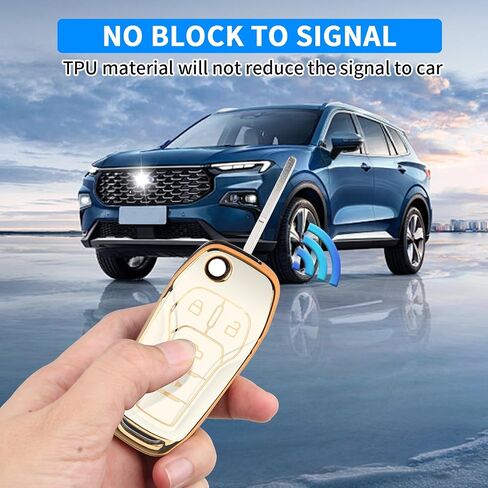 QBUC for Ford Key Fob Cover Soft TPU for Ford Fusion Key FOB fOR 2021-2022 for Ford Bronco Flip Remote Key FOB in Kuwait