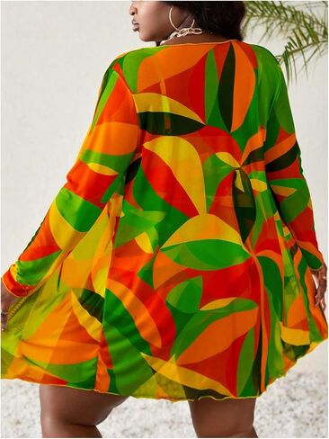 Women's Plus Size Bathing Suit 3 Piece Bikini Set Tie Front High Waisted Swimsuit with Cover Up Swim Shorts Set in Kuwait