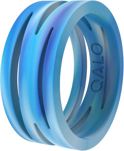QALO Women's Rubber Silicone Ring, Bioluminescent Glow Zaha Silicone Rubber Wedding Band, Breathable, Durable Engagement Silicone Ring, Multi Colors & Sizes in Saudi Arabia