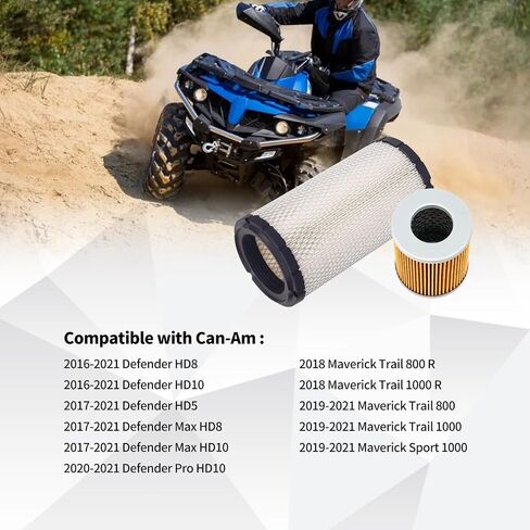 715900394 Air Filter & 420256188 Oil Filter Compatible for Motorcycle Ror Can-Am Defender HD5 HD8 HD10 Max Pro HD10 2016-2021 Maverick Sport 1000 Trail 800 1000 R in Saudi Arabia