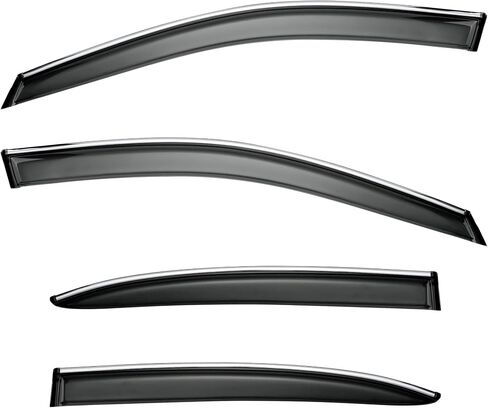 4pcs Window Visor Rain Guard Deflector for Acura TLX 2015-2020 Chrome Trim Black in Kuwait