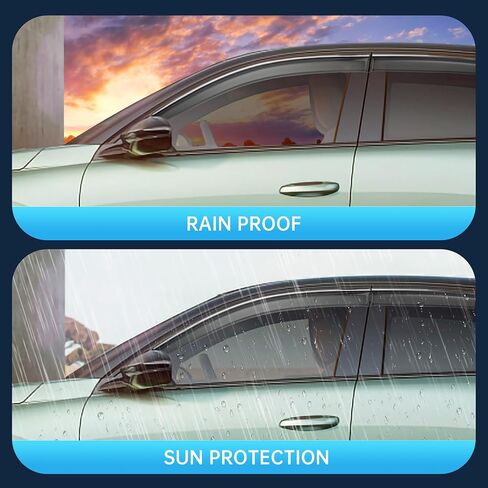 4pcs Window Visor Rain Guard Deflector for Acura TLX 2015-2020 Chrome Trim Black in Kuwait