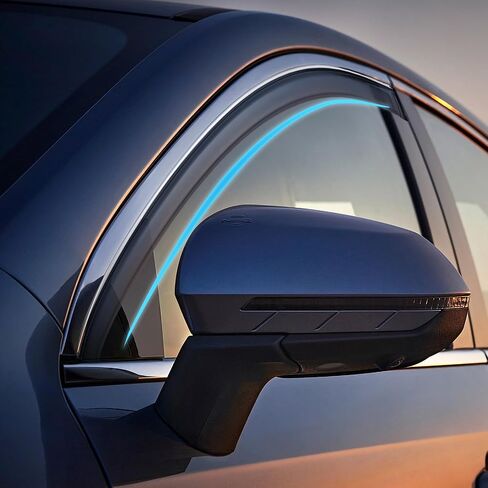 4pcs Window Visor Rain Guard Deflector for Acura TLX 2015-2020 Chrome Trim Black in Kuwait