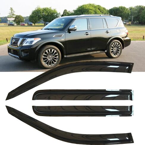 4pcs Original Original Shatterproof Window Wind Deflectors for 2017-2024 Nissan Armada,Rain Guards,Nice Looking Window Visors for 2017-2024 Nissan Armada NI60 in Saudi Arabia