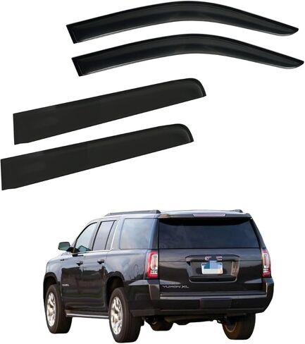 4pcs Window Visor Rain Guard Deflector for Acura TLX 2015-2020 Chrome Trim Black in Kuwait