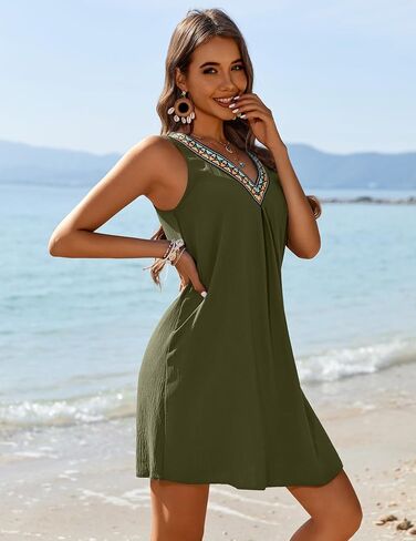 Ai'Mage Womensless SwimeSuit Swimsuit Cover Up V Deck Watching Sups Coverups Bikini Beach Vacation Factes S-3XL in Saudi Arabia