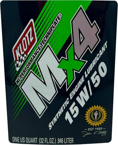 Klotz MX-4 TechniPlate, Hi-Performance Synthetic Motor Oil Lubricant for 4-Stroke Off-Road Racing Motorcycle & ATV Engines | 10W-40 – KL-860 – 1 Quart in Saudi Arabia
