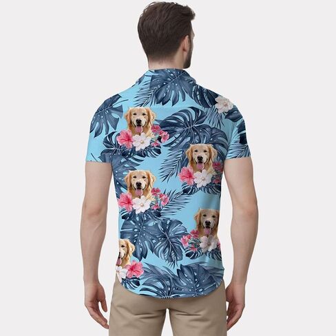 Dog Hawaiian Shirt for Men,Button Down Beach Casual Shirts in Saudi Arabia