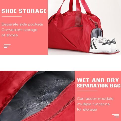 Gym Bag for Men & Women with Shoe Wet Compartment and Wet Pocket, Waterproof Sports Bags for Men, Weekender Overnight Bag, Sport Gym Tote Bags Swimming Yoga (Grey) in Saudi Arabia
