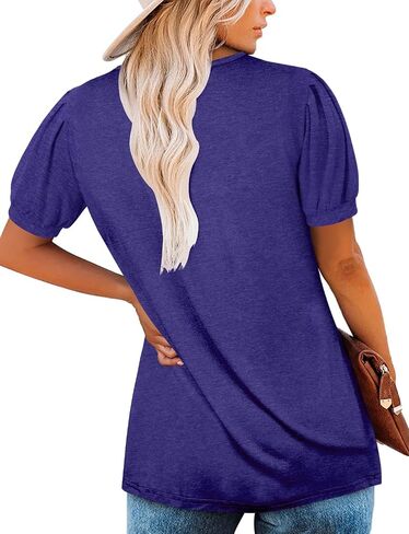 KISSMODA Womens Summer Tops Short Sleeve Floral Shirts Ladies V Neck Tunic Tops Loose Fit Tunics in Saudi Arabia