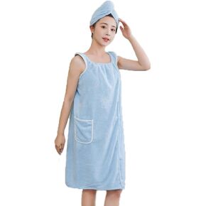 PURFUN Off Shoulder Wearable Bath Towel Wrap Women Oversized Water Absorbent Beach Spa Gym Bathrobes Slip Dress Bathroom Towel Bathing Shower Cover Up Tube Dress Nightwear Sleepdress Sleeping Robe