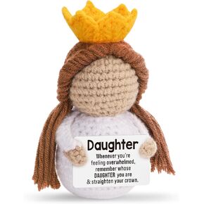 Mini Funny Positive Crown Daughter Gifts from Mom Dad, Graduation Birthday Mothers Day Christmas Easter Basket Stuffers for Year Old Little Kids Teens Adults Bonus Daughter in Law from Mother Father