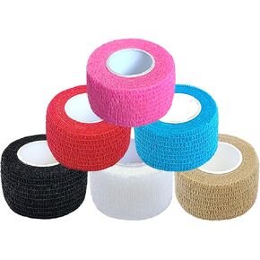 6 Pack 2 Inches Self Adhesive Bandage Wrap Vet Wrap for Pets, Stretch Self Adherent Tape Cohesive Wrap for Athletic, Sports, Wrist and Ankle(Bright Colors) in Saudi Arabia