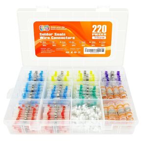120Pcs(7Size) Heat Shrink Solder Seal Wire Connectors Kit Wire Repair Soldering Wire Waterproof Heat Shrink Wire connectors Heat Shrink Butt connectors Wire Splice Wire connectors Heat Shrink