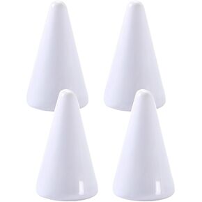 Wresty 4 Pcs Ceramic Ring Holder White Tower Cone Storage Display Stand Holder Organizer For Jewelry Ring