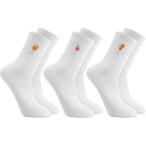 Jspupifip Funny Crew Socks for Women Men, 3 Pair Cute Cotton Novelty Food and Beverage Sock with Aperol Spritz Pattern