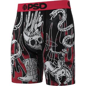 PSD Men's Western Print Boxer Briefs - 7 Inch Inseam Breathable and Supportive Men's Underwear