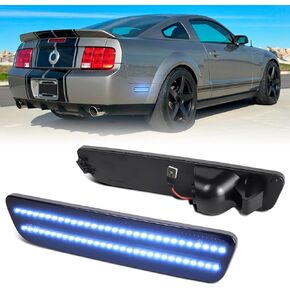 Squential Pink Purple LED Side Marker Lights for Ford Mustang 2005-2009 Rear Bumper Fender Dynamic Marker Reflectors, 2PCS Smoked Lens