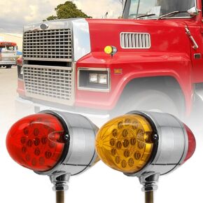 2PCS 34-LED Watermelon Lights Double Face Semi Truck Trailer Fender Marker Signal Lights Universal for Any 12V 24V Vehicles for Freightliner Peterbilt Kenworth