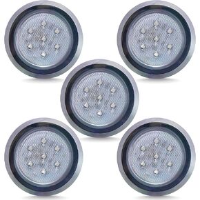 Command Electronics 12V LED Surface Mount Dome Light with Chrome Trim Ring – OEM RV, Camper, Bus, Truck, & Trailer – Made in The USA – 3" Diameter – White 2-Pack