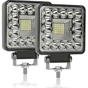 LED Tractor Work Lights, 4 Inch Square LED Light Pods 123W Off Road Driving Light Bar 12V 24V Tractor Lights Fog Pod Lights for Truck SUV ATV Boat Snow Blower, 2PCS