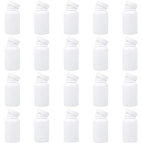 EXCEART 20pcs Empty Pill Bottle Portable Plastic Medicine Holder Container Case for 100ml (White)