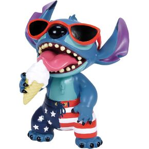 Enesco Disney Showcase Lilo and Stitch Patriotic Summer Stars and Stripes Figurine, 5 Inch, Multicolor