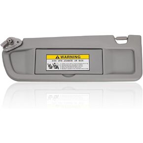 EKLN Sun Visor Right Passenger Side RH with Mirror, Fit for 2006 2007 2008 2009 2010 2011 Honda Civic, Replaces OE# 83230-SNA-A01ZC, Color: Light Gray (Right Passenger Side)