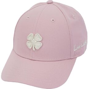 Black Clover Women's Standard Hollywood 25 Adjustable Hat, Cosmic Pink Hat/3D Silver Metallic Clover