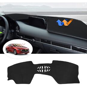 حصيرة تغطية لوحة القيادة Autorder for Mazda 3 2019-2025 Cover Dash Cover Flannel Dash Mat Sunshade Glare UV Rays (بدون HUD)