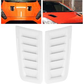 Universal Bonnet Air Vents,2pcs Engine Hood Car Exterior Parts,Intake Scoop Bonnet Vent Hood Air Vent Trim Cover for Focus RS MK2 Style (Glossy Black)