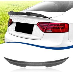Rear Trunk Spoiler PSM-Style Compatible with Audi A5 S5 4-Door Sportback (Carbon Fiber Pattern, 2008-2016 A5 S5)