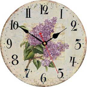 8 Inch Wall Clock Coastal Seashell Starfish Beach Decorative Clocks, Silent Non Ticking Battery Operated Palm Tree Wall Clock for Bedroom/Living Room/Kitchen