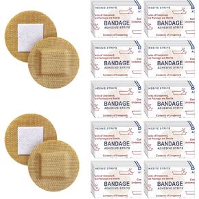 Funtery 200 pcs 1 inch spot spot ضمادة مستديرة النسيج اللطيف الدائري ضمادات الوجه الصغيرة مع اللاتكس غير اللاتكس خالية