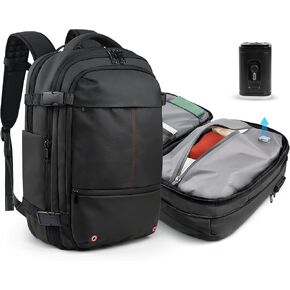 travel inspira Airback Backpack for Travel, 60L Expandable Vacuum Backpack with Electric Vacuum Pump, Water-Resistant & TSA Anti-Theft for Airplane Vacuum Seal Compression Air-Seal Bag for Travel